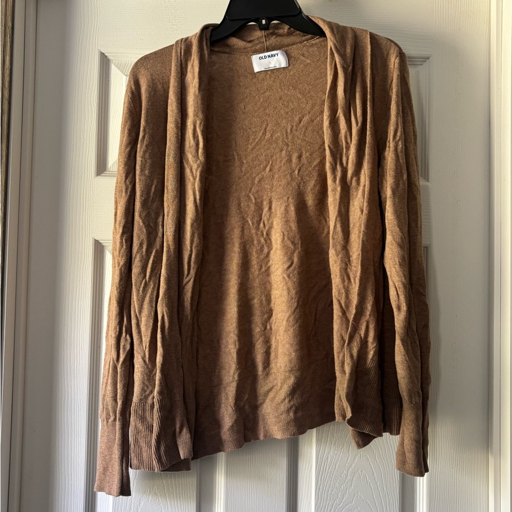 Brown Open Front Cardigan